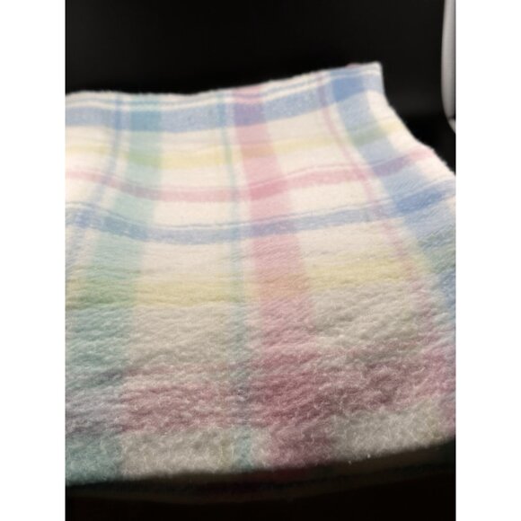 Vtg Baby Security Blanket JC Penney Made In USA 100% Acrylic Pastel Fringed 1980 - Picture 8 of 15